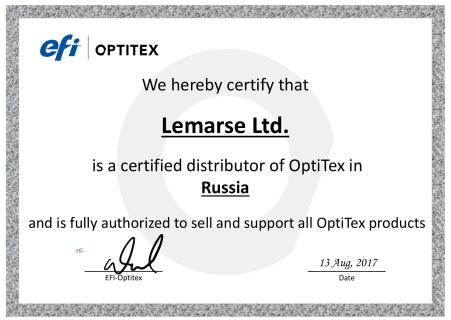 ЛЕМАРСЕ - сертифицированный дистрибьютор Efi Optitex в России